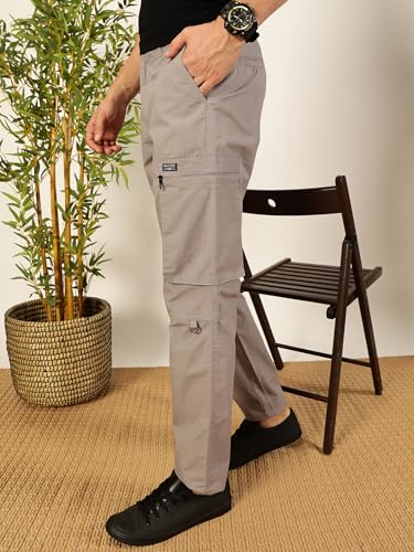 Image of Thomas Scott Men's | Solid | Light Weight | Breathable Fabric | 2 Zipper Pockets | Mid Rise | Regular Fit | Cotton Blend | Button Waist | Chino Trouser | Pants