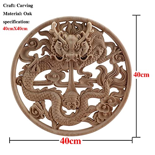 Decoración para puertas LVTFCO con relieve de madera de dragón oriental 2
