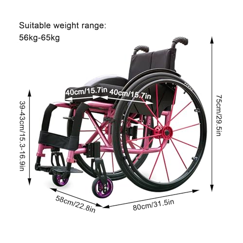 車椅子、自走式手動車椅子、ハンドブレーキ付き、後輪の高速解放と傾き防止の折りたたみ式車椅子 36/38/40/42Cmシート
