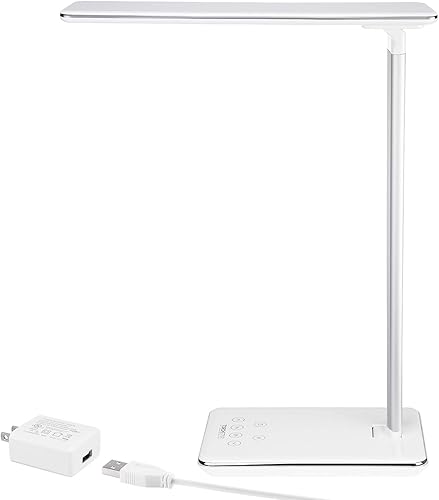 Miniatura 1 de TORCHSTAR Lámpara de escritorio LED, luces de escritorio regulables para lectura, lámparas de mesa con puerto de carga USB, control táctil, 3 modos
