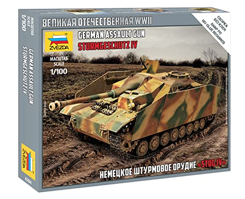 Zvezda - Modelo plástico German Stug IV escala 1/100 miniatura 1