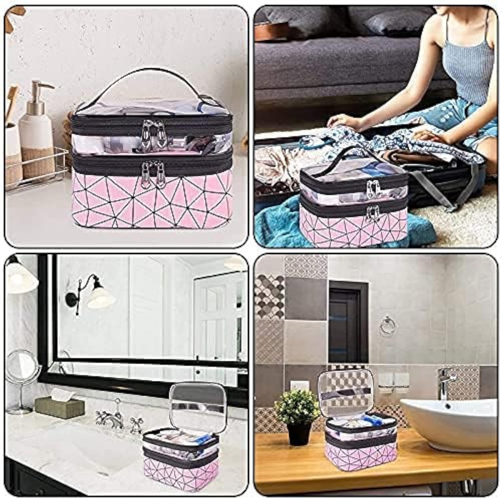 Women's Make Up Travel Organizer Toiletry Kit Bag Pouch