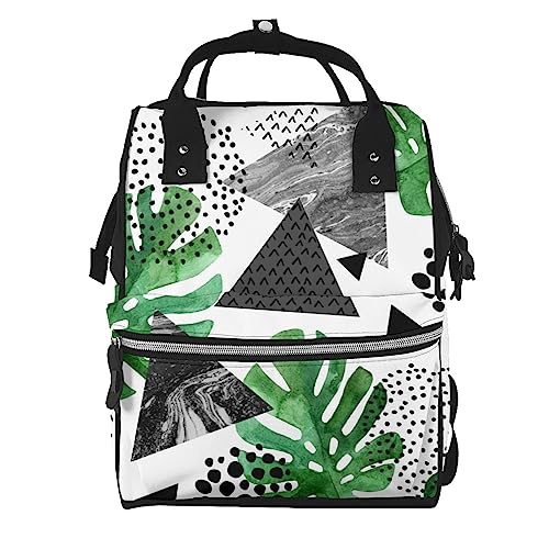 Sac à dos ordinateur portable avec motif feuilles tropicales aquarelle voyage casual taille unique
