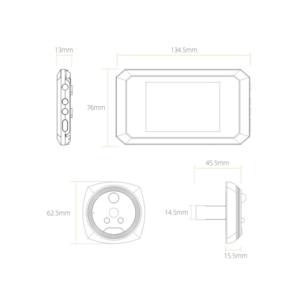 Sonnette Vidéo 2mp avec Moniteur, Détection de Mouvement pour Porte