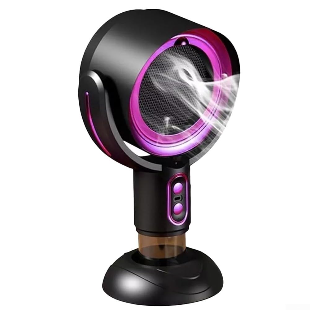 Cappa portatile per cucina, ventilatore di scarico da tavolo ricaricabile tramite USB con 2 velocità, 3000 mAh, a batteria, assorbitore di fumo con filtro rimovibile e coppa dell'olio per (nero viola)