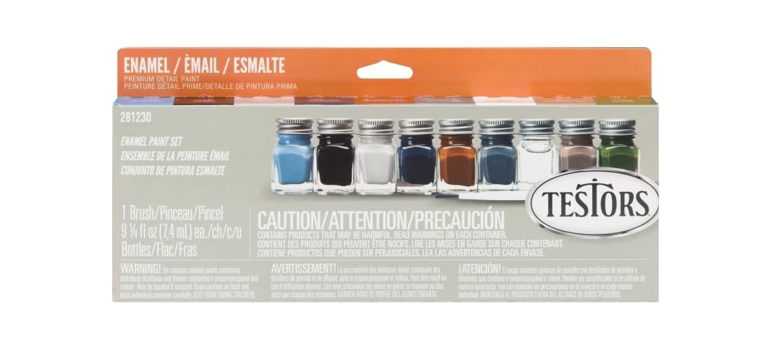 Testors Military Assorted Solvent-Based Paint Set Exterior and Interior 0.25 oz - Total Qty: 66