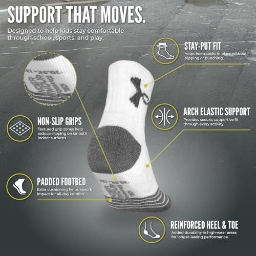 Image of Under Armour boys Multi Pack Essential Quarter Sock