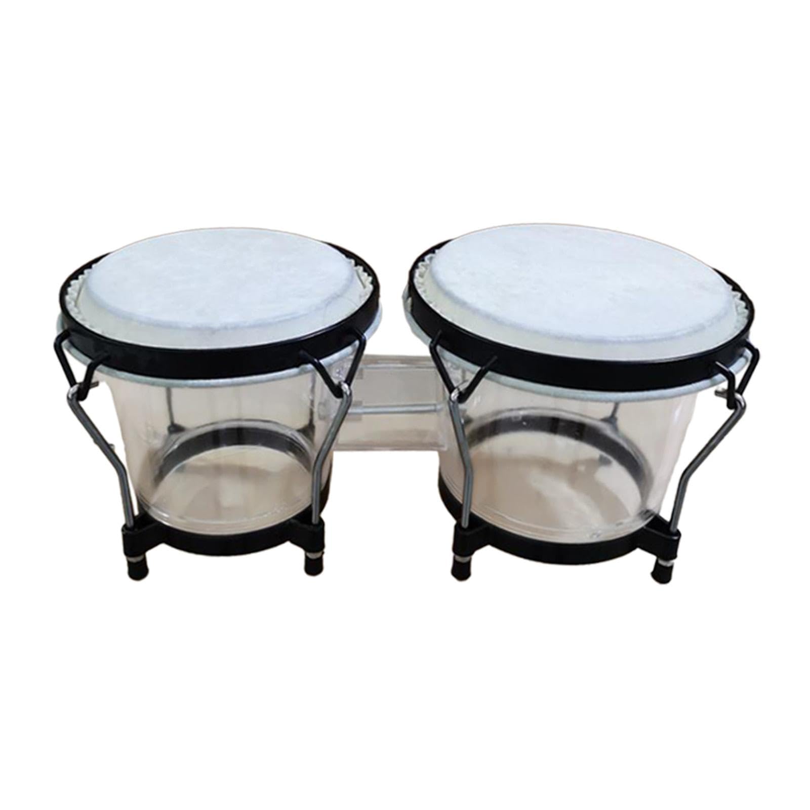 Ensemble de Bongos, Percussions, Bongos de 6 et 7 Pouces, Accordables, Instrument de Musique Portable et Artisanal, Tambour Africain à Main pour Début, Blanche