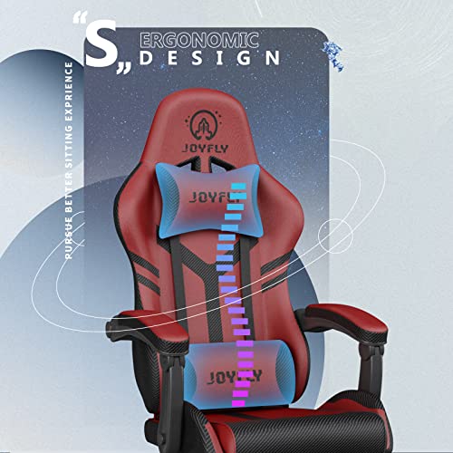 Image of JOYFLY Gamer Chair, Gaming Chairs Silla Gamer Gamer Chair for Teens Ergonomic with High Back, Headrest, and Lumbar Support(Red)