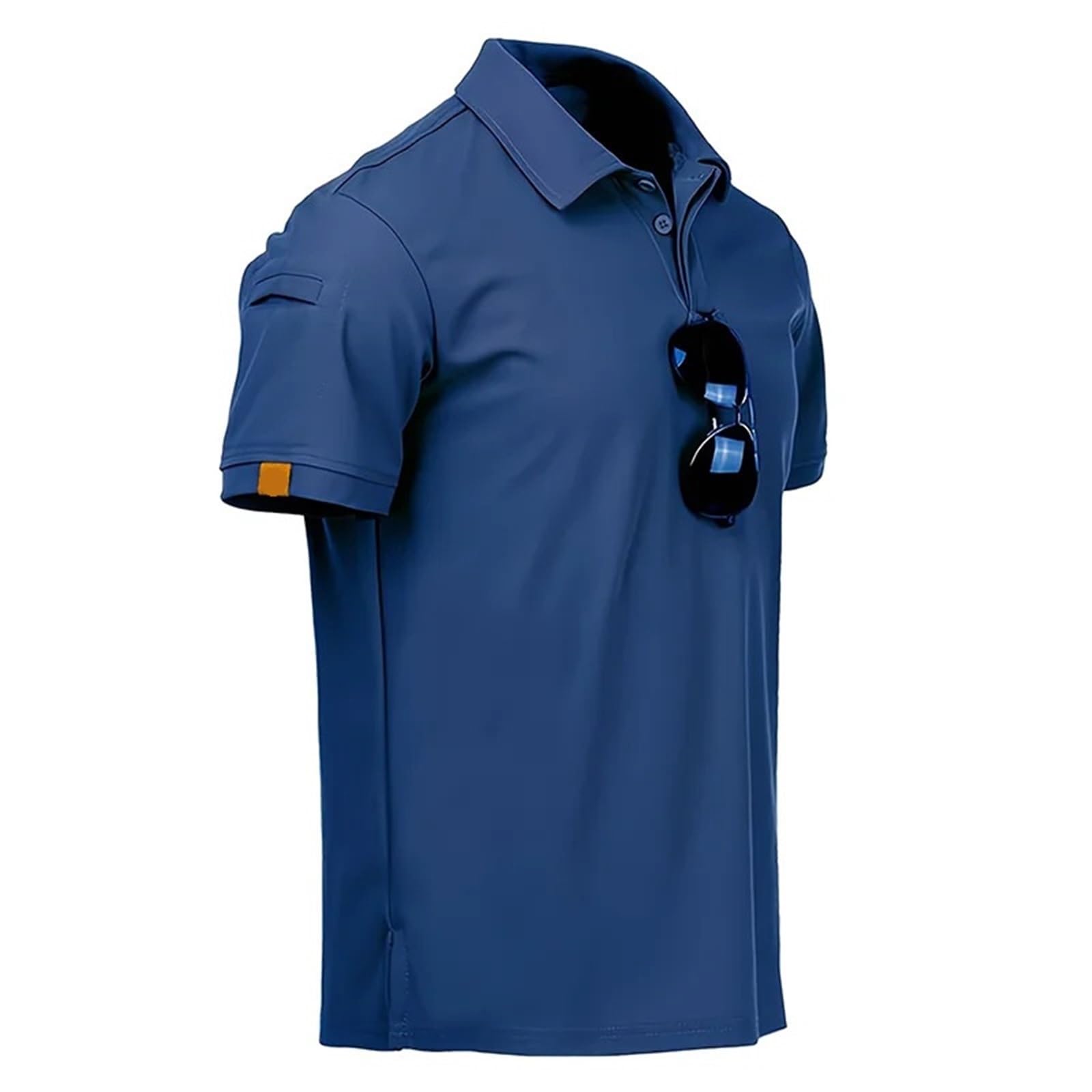 Polos Pour Hommes Lot de 5 chemises d'été à manches courtes for homme, respirantes et à séchage rapide, idéales for le sport et le travail, avec possibilité d'accrocher des lunettes. Pour Le Golf(Mixe