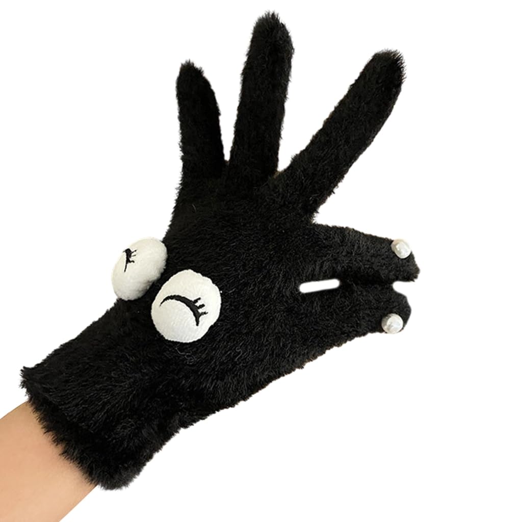 Adrosstoller Full Finger Gloves Full Finger Winter Outdoor Actvities Touching Screen Unisex Cold Weather Furry Snow