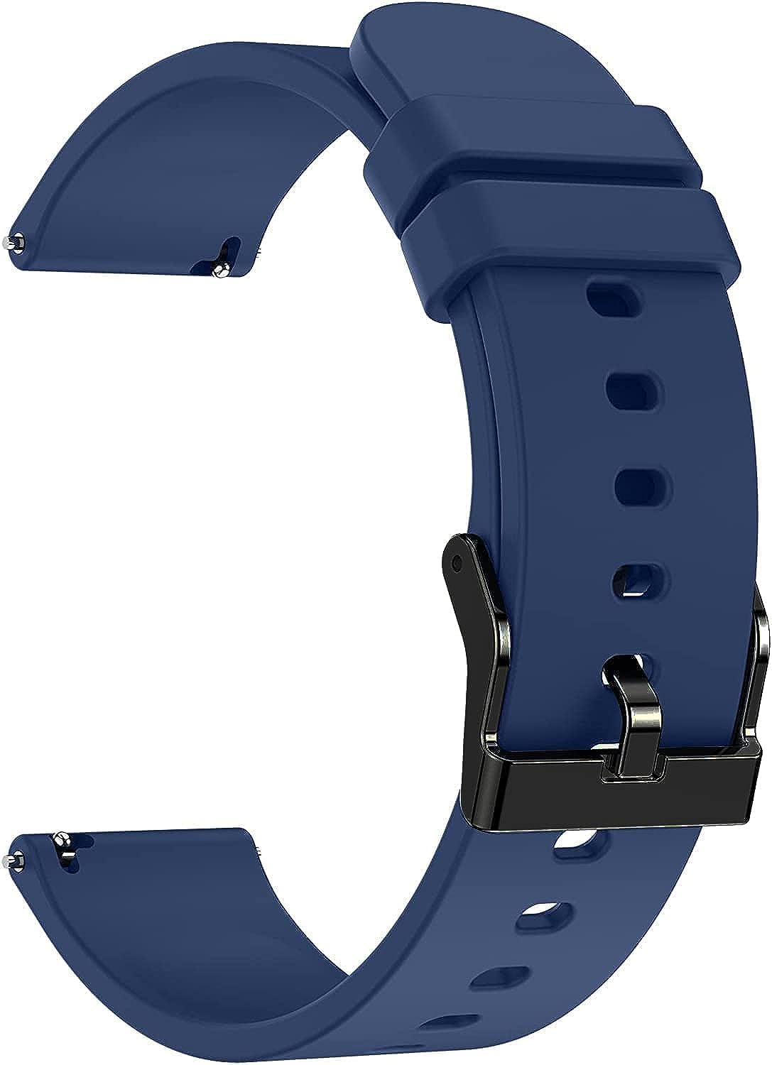IIK COLLECTION22mm Metal Strap and Silicone Strap for Smart Watches| combo pack of strap Compatible with Noise, Boat Xtend, Pebble, Boat, Boat Flash, Noise Color fit,Ultra Smart Watch & All Watches,