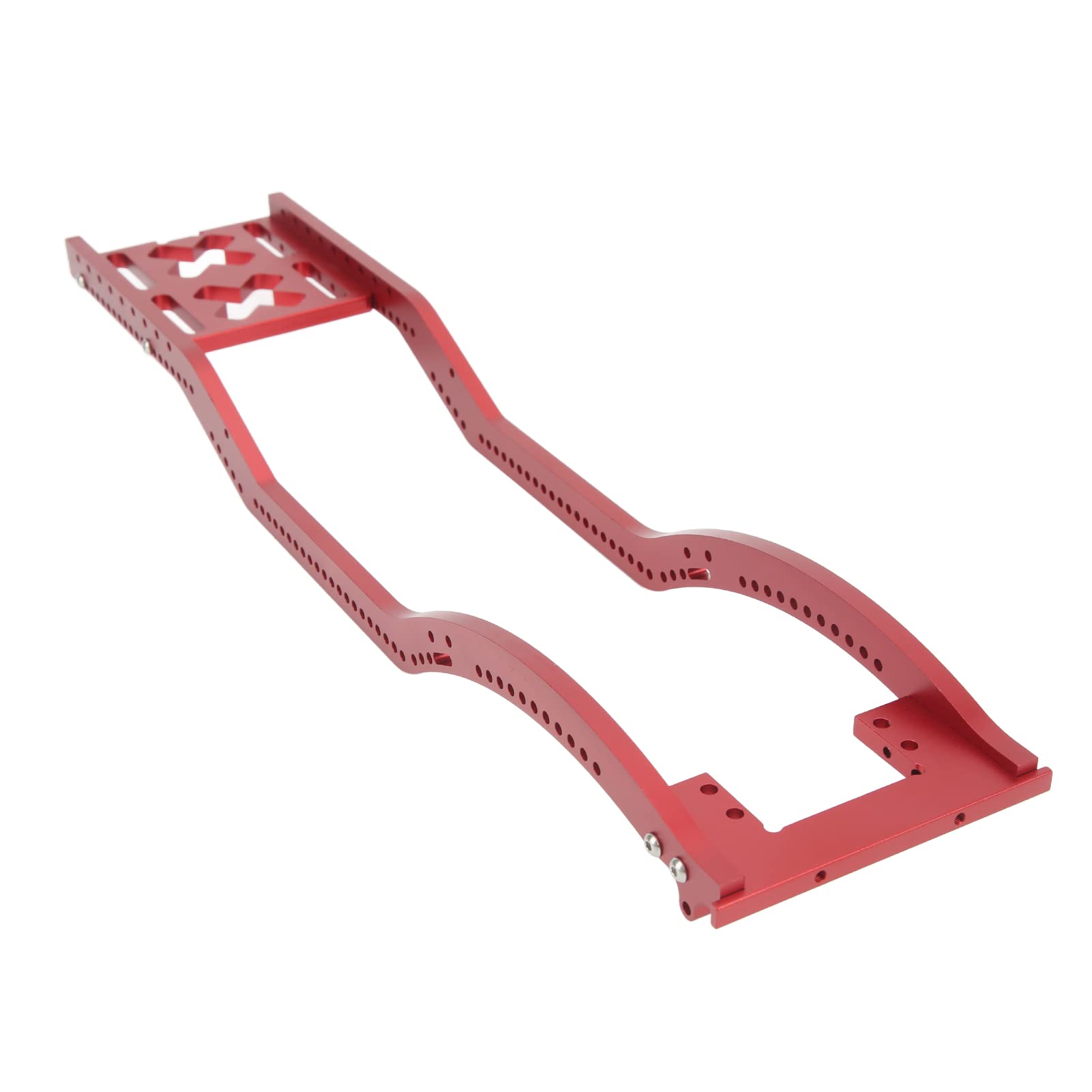 Keenso Zestaw Ramek Podwozia Samochodu RC Część ulepszeń Gąsienicy RC ze Stopu Aluminium 42 X 8,5 X 3 Cm z Zestawem Zderzaków z anodowaną powierzchnią do SCX10 D90 1 10 do Użytku Terenowego (czerwony)