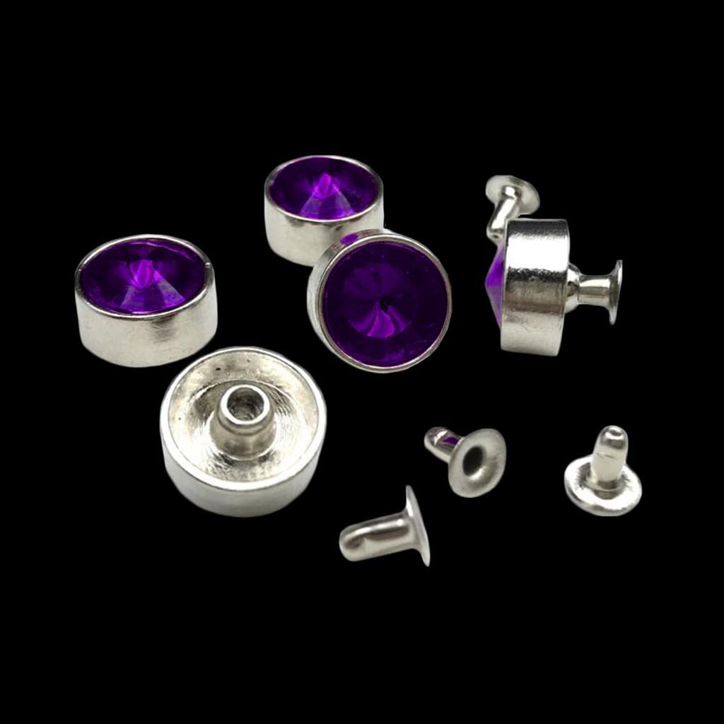 MYADDICTION 5 Sets Crystal Rapid Rivets Punk Nailhead Studs for Clothes Decor Purple Crafts | Leathercrafts | Leathercraft Accessories | Studs, Rivets & Tacks