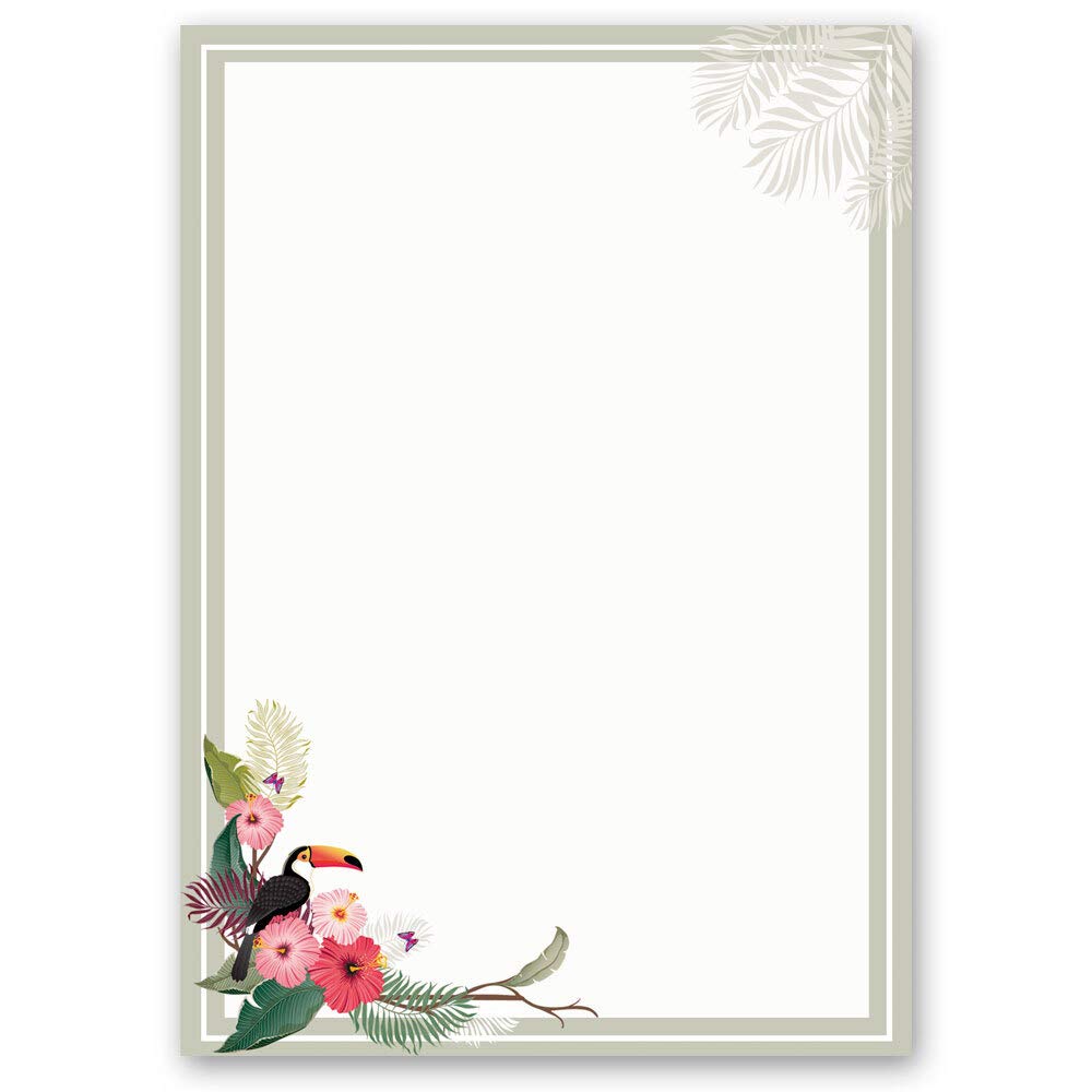 Motif Letter Paper! Seasons - Summer Summer Branches 100 Sheets DIN A6 - Paper-Media