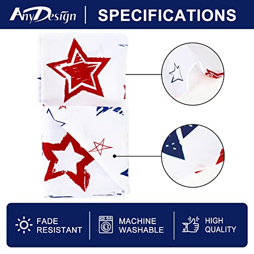 AnyDesign Patriotic Tablecloth 60 x 104 Inch Rectangle America Stars Table Cloth 4th of July Washable Red Blue Stars Table Cover for 250th Anniversary Independence Day Memorial Veteran's Day by AnyDesign - Image 7