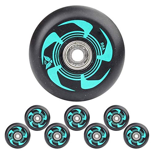 Inline Skate Rollen mit ABEC-9-Lagern 72 mm 76 mm 80 mm 90A Ersatz Rollen für Hockey Skates 8er-Pack,Grün,80mm Cover