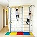 7 in 1 Metal Swedish Ladder Wall Set Stall Bars for Exercise Gymnastic Wall with Monkey Bars,Rope Ladder,Rope Wall, Pull-up Bar, Wall Ladder, Rope, And Gymnastic Rings Gym for All Family (large)