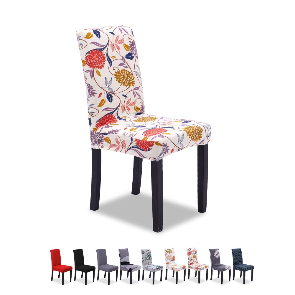 SaintderG® Coprisedie con Schienale 6 Pezzi, Lavabile Estraibile, Molto Facile da Pulire e Resistente, coprisedile, Moderna Sala da Pranzo, Hotel, Arredamento Ristorante(D, 6 pezzi)