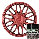 KandyDip® Sprühfolie True Candy RED Flüssiggummi Felgenfolie Spraydosen Sets+2K, (1x Effekt, Satin)