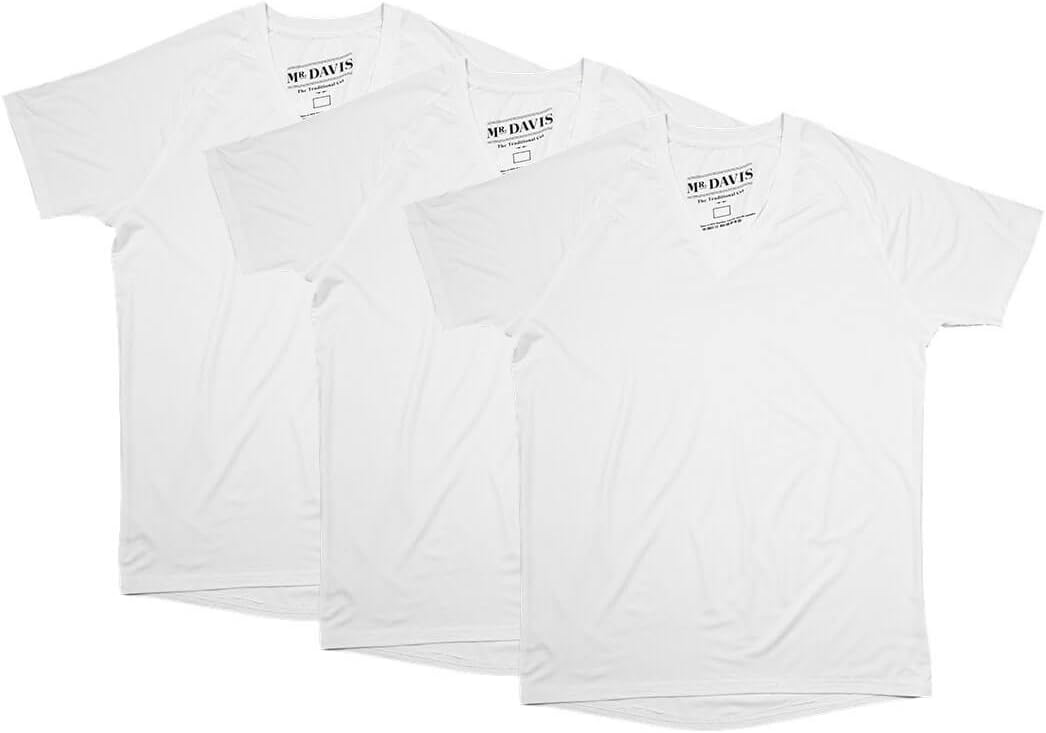 Mr. Davis Men's Bamboo Viscose Traditional Cut V Neck - Stylish Undershirts with Stretch Fabric for a 3 Pack - Image 3
