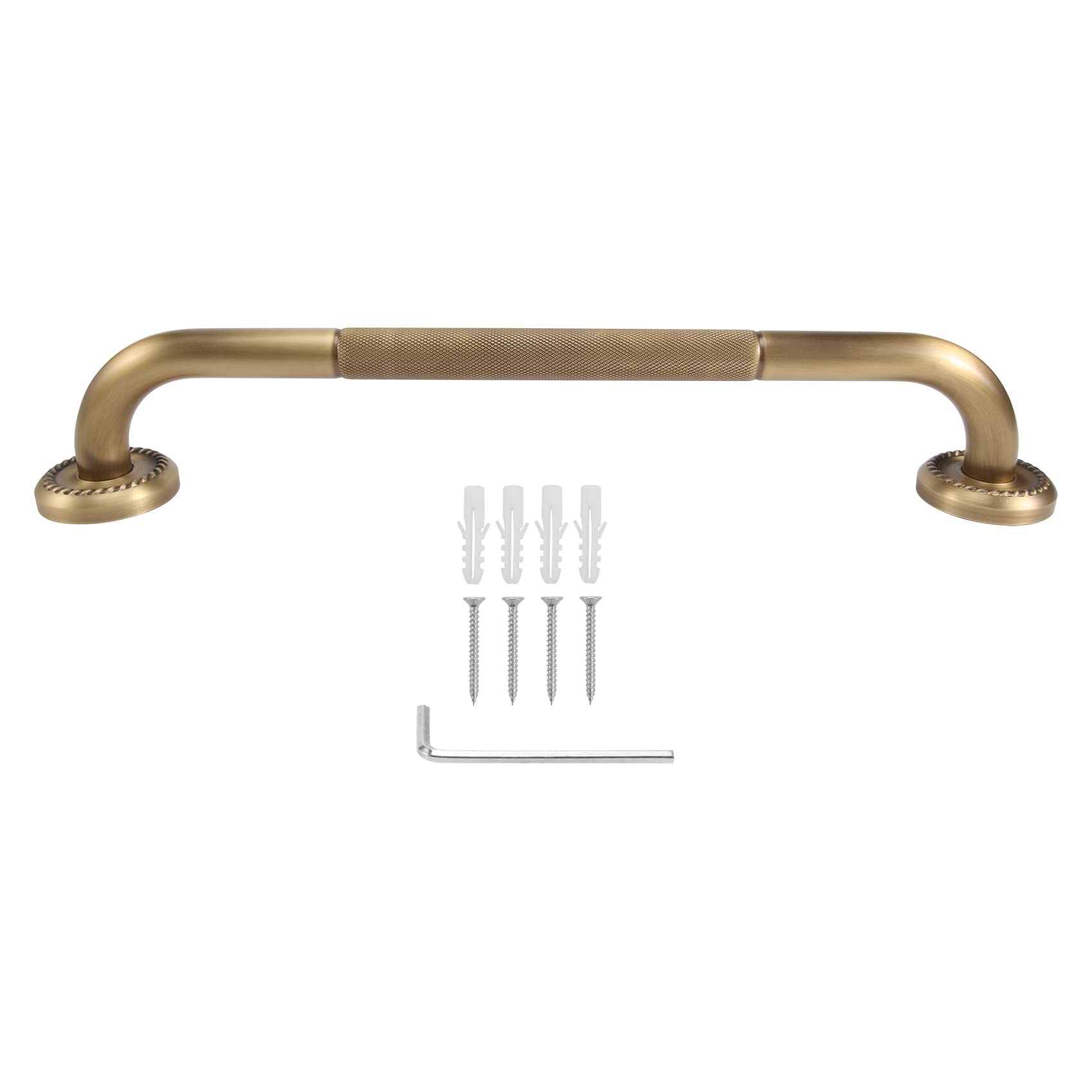 Turodeuo Bathtub Grab Bar Antique Brass Grab Bar Grab Rail Armrest Handle Toilet Elderly Handrail Home Wall Mounted