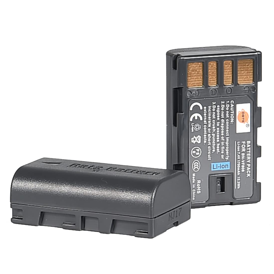 DSTE 2PCS BN-VF808 Batterie et Chargeur Compatible avec JVC BN-VF808U GZ-MG130 GZ-MG131 GZ-MG132 GZ-MG133 GZ-MG134 GZ-MG135 GZ-MG148 GZ-MG150