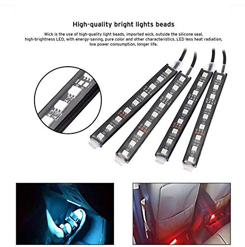 Luces LED coche 12V de piso para interior con tiras RGB y control 7