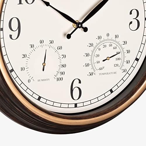 Navaris Waterdichte Grote Outdoor Klok - Klok en Thermometer voor in de Tuin - Batterij Wandklok met Temperatuur en… - Image 7