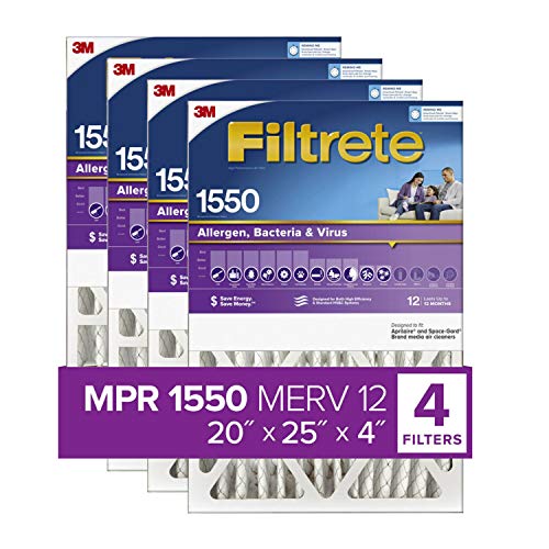 Exclusive Discount 50% Price Filtrete 20x25x4(SlimFit), AC Furnace Air Filter, MPR 1550 DP, Healthy Living Ultra Allergen Deep Pleat, 4-Pack (actual dimensions 19.5 x 24.5 x 3.75) Exclusive Discount 50% Price Filtrete 20x25x4(SlimFit), AC Furnace Air Filter, MPR 1550 DP, Healthy Living Ultra Allergen Deep Pleat, 4-Pack (actual dimensions 19.5 x 24.5 x 3.75)
