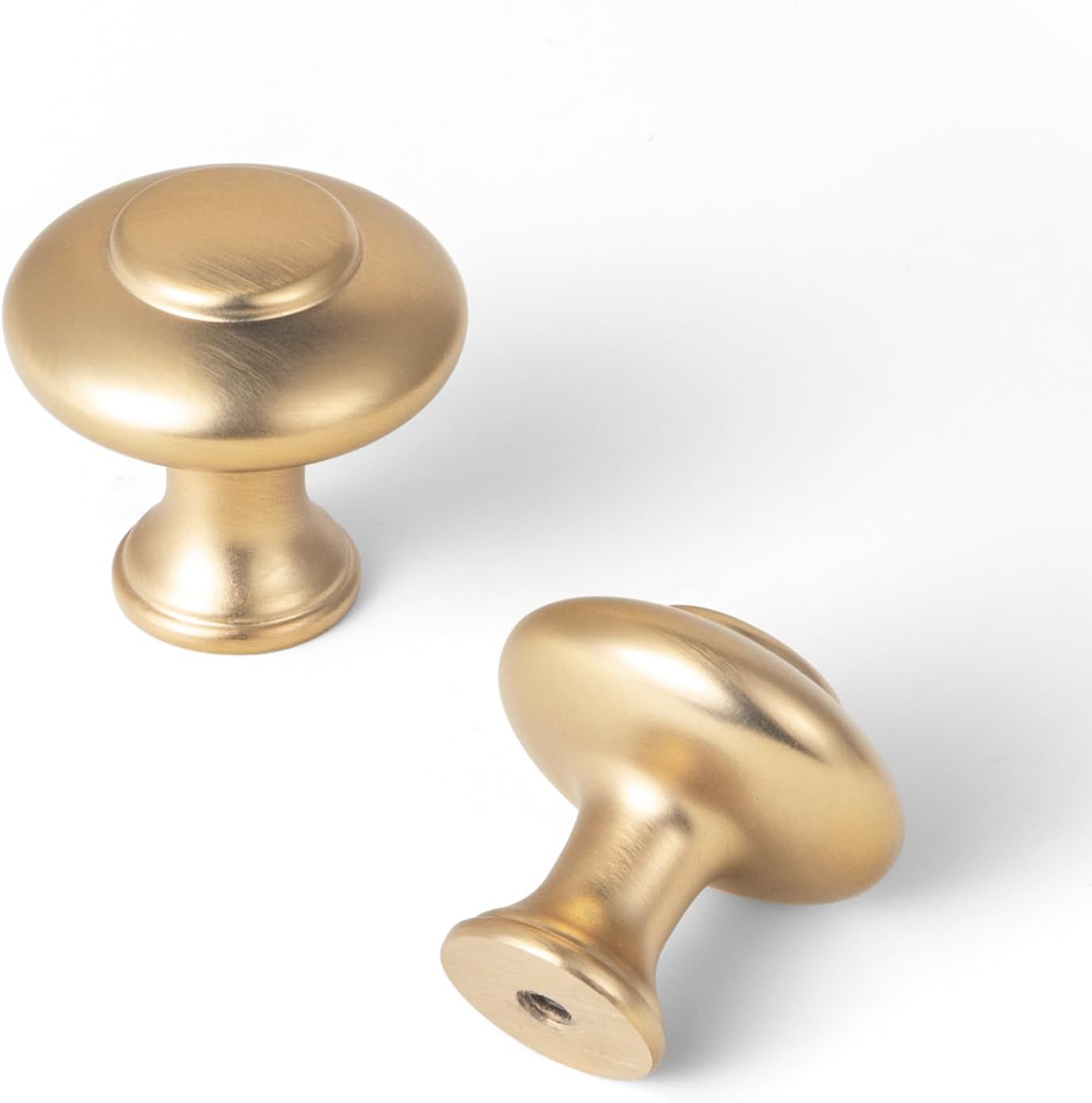12 Pack Champagne Bronze Cabinet Knobs, Modern Round Mushroom Drawer Pulls, Zinc Alloy Satin Gold Hardware for Kitchen Cupboard, Bedroom Dresser, and Bathroom