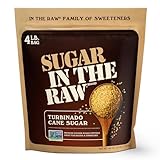 Sugar In The Raw Granulated Turbinado Cane Sugar, No erythritol, Pure Natural Sweetener, Hot & Cold Drinks, Coffee, Cooking, Baking, Vegan, Gluten-Free, Non-GMO, Bulk Sugar, 4lb Bag (1-Pack)