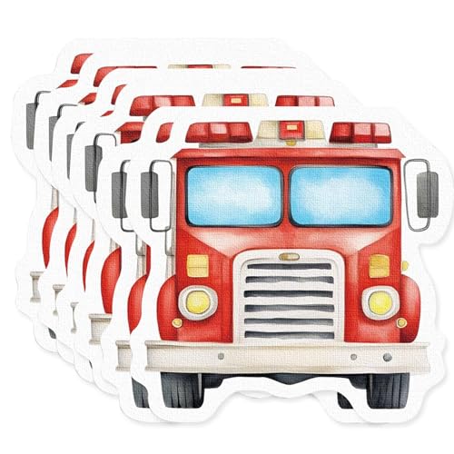 20 serviettes en papier motif camion de pompiers, serviettes d'anniversaire sur le thème des...