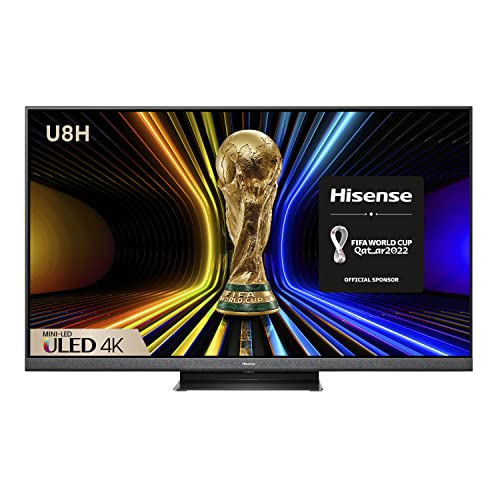 HISENSE 55U8HQTUK (55 Inch) Quantum Dot 1300-nit 4K HDR10+, 120Hz Dolby Vision IQ Mini-LED Smart TV with Disney+, Freeview Play and Alexa Built-in, HDMI 2.1 and Filmmaker Mode, FreeSync (2022 NEW)
