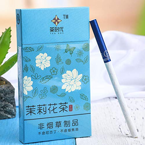 HUWOYMX Green Tea Menthol Cigarettes, Peony Jasmine?Chinese Herbal Cigarettes are Smoke-Free, Nicotine-Free, A Substitute for Cigarettes That Can Clean The Lungs (1 Pack,Jasmine Tea)