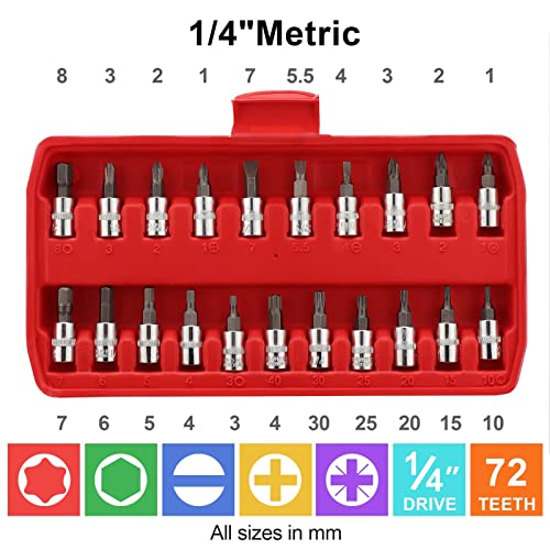 46Pcs Socket Wrench Set Ratchet Wrench 1/4" Drive Socket Wrench Driver Bits Set Flexible Extension Rods for DIY Home Car Repair 4 46Pcs Socket Wrench Set Ratchet Wrench 1/4" Drive Socket Wrench Driver Bits Set Flexible Extension Rods for DIY Home Car Repair - Image 4