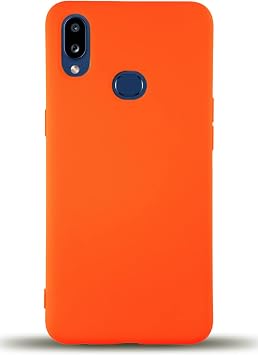 KZY  leti im Samsung Galaxy A10S ile Uyumlu Kapak  i Kadife Lansman Silikon K l f - Turuncu