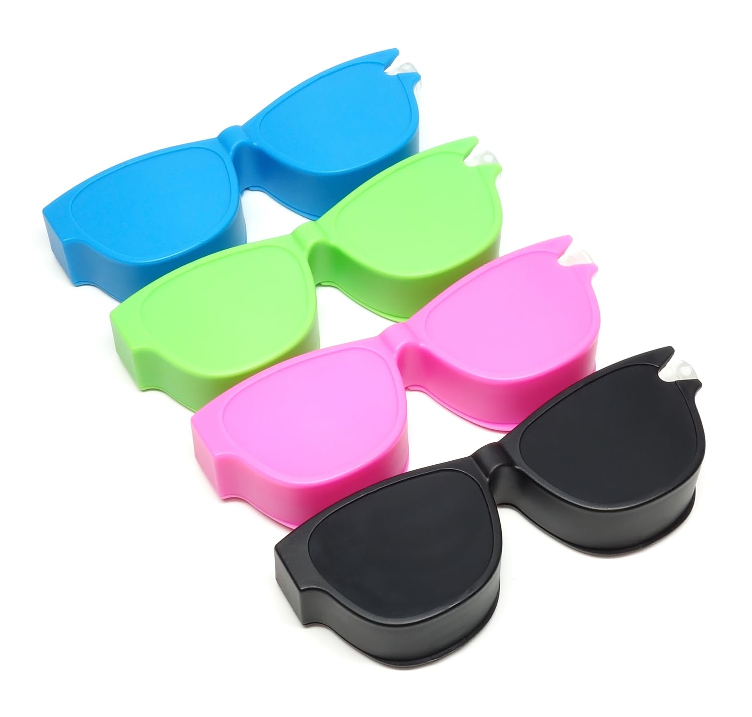 Calabria Kool Klean - Juego de 12 limpiadores de lentes para gafas, color rosa, azul, verde, negro, 15 ml, paño de limpieza de microfibra