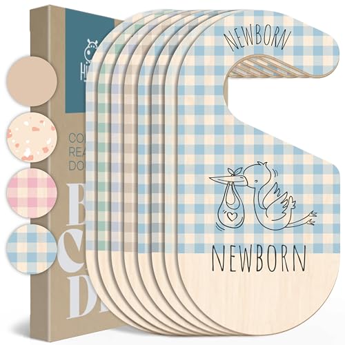 Image of HIPPOTALE Baby Closet Dividers - Blue Baby Clothes Organizer for Nursery Decor, Storage & Organization - 8 Size Closet Dividers for Hanging Clothes, Gender Neutral Nursery Must Haves & Essentials