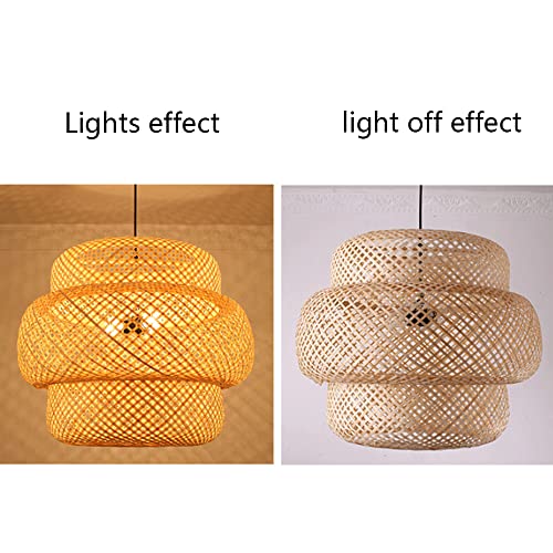 Lámpara colgante de techo de bambú con difusión de luz decorativa 6