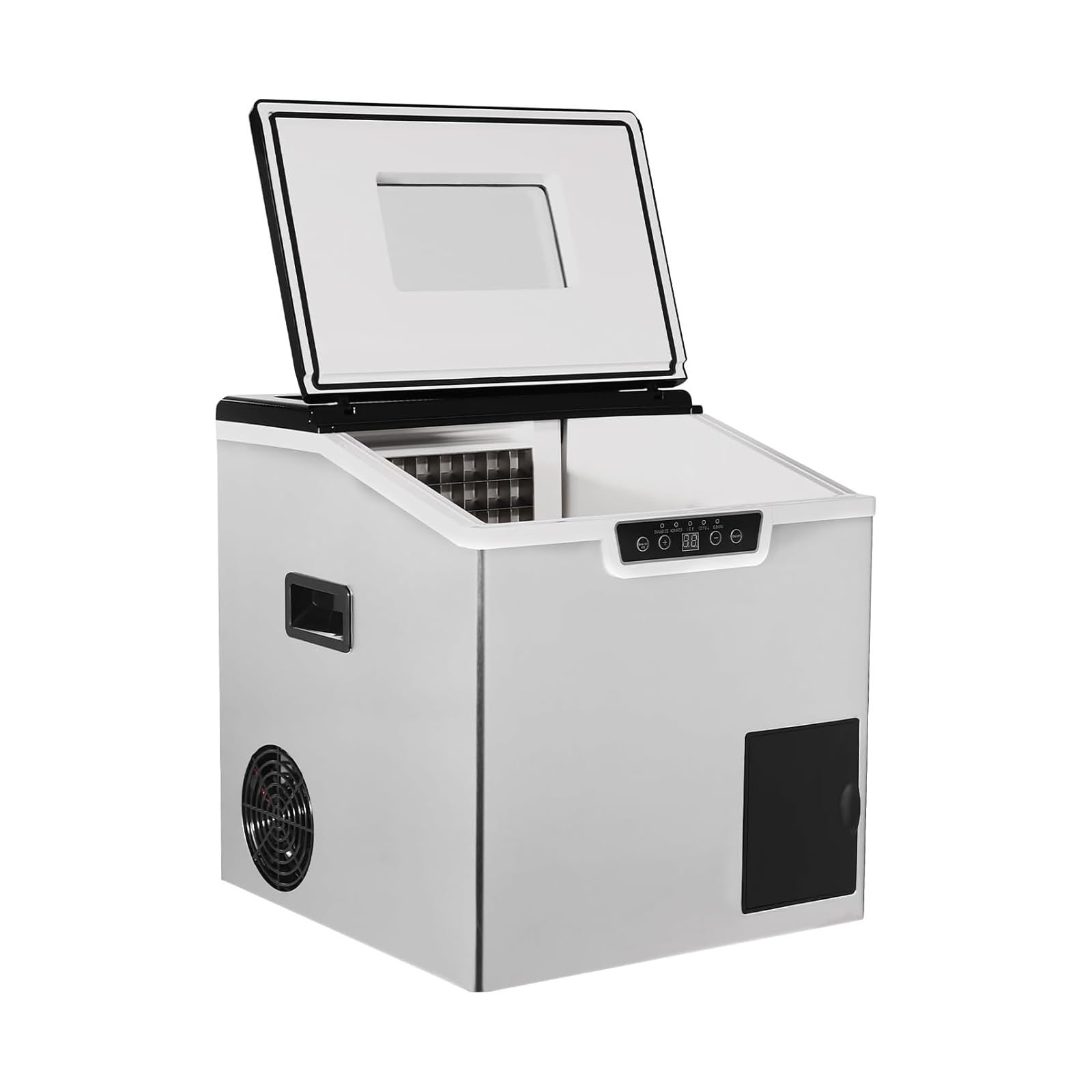 Máquina de hielo de encimera, autolimpiable, silenciosa y compacta for el hogar, la cocina, la autocaravana y el camping. Con autolimpieza for el hogar, el bar, el camping o la autocaravana.