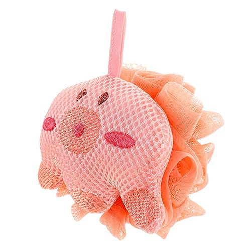 FRCOLOR Bola De Baño De Dibujos Animados Esponja Vegetal Exfoliante Pulpo Juguetes Puf De Malla De Dibujos Animados Esponjas Para Burbuja Esponja De Limpieza De Baño Rosa Educación Física