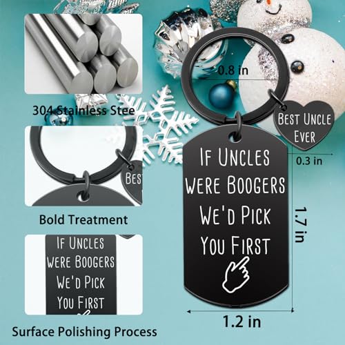 Image of Aisity Uncle Gifts for Fathers Day Uncles Gifts from Niece Nephew Funny Keychain Best Uncles Ever Gift