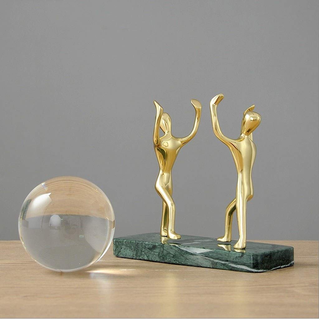 bola de cristal (en la magia occidental) Decoración de la sala de estar, estilo europeo de cobre puro dormitorio Transparente bola de cristal Crafts Inicio de estudio y otros regalos ideales bola de c