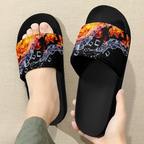Mens Pillow House Sandals Ultra Cushion Slide Sandals Non-Slip Comfortable Shower Shoes Slip On Black Slippers for Spa Bath Pool Gym3