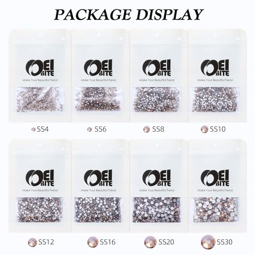 Image of Gold Shadow Flatback Rhinestones, Glass Rhinestones for Nail Art and Craft, Glue Fix, Loose Crystal Gemstones(Gold Shadow, SS30, 288pcs, 6.4-6.6mm)