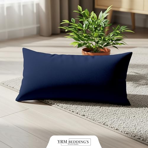 Image of YRM Bedding's - Egyptian Cotton 600TC Pillow Cover | Premium Pillowcases | Luxury Bedding-Export Collection | High Thread Count Durable & Breathable Covers - Navy Blue | [19''x30''] Inches