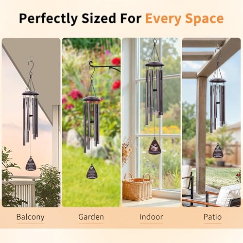 FACULX 32" Hummingbird Memorial Wind Chimes for Loss of Loved One, Sympathy Windchime for Loss of Loved One, Hummingbird Bereavement Gift for Loss of Loved One, Memorial Windchimes Gifts by FACULX - Used condition - Image 3