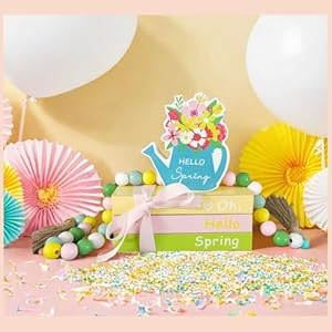 Spring's Day Tiered Tray Decor Spring Wooden Books Bundle Spring Pot & Bead String Sign Spring Table Block Rustic Spring's Day Accessories for Home Bookshelf (Spring) Springs Day Tiered Tray Decor Spring Wooden Books Bundle Spring Pot Bead String Sign Spring Table Block Rustic Springs Day Accessories for Home Bookshelf Spring