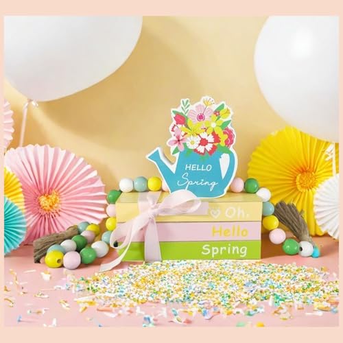 Springs-Day-Tiered-Tray-Decor-Spring-Wooden-Books-Bundle-Spring-Pot-Bead-String-Sign-Spring-Table-Block-Rustic-Springs-Day-Accessories-for-Home-Bookshelf-Spring Springs Day Tiered Tray Decor Spring Wooden Books Bundle Spring Pot Bead String Sign Spring Table Block Rustic Springs Day Accessories for Home Bookshelf Spring